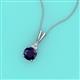 2 - Agatha Round Blue Sapphire and Diamond Accent Pendant Necklace 