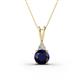 1 - Agatha Round Blue Sapphire and Diamond Accent Pendant Necklace 