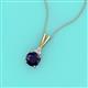 2 - Agatha Round Blue Sapphire and Diamond Accent Pendant Necklace 