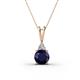 1 - Agatha Round Blue Sapphire and Diamond Accent Pendant Necklace 