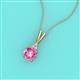 2 - Agatha Round Lab Created Pink Sapphire and Diamond Accent Pendant Necklace 