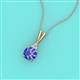 2 - Agatha Round Tanzanite and Diamond Accent Pendant Necklace 