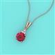 2 - Agatha Round Ruby and Diamond Accent Pendant Necklace 