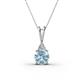 1 - Agatha Round Aquamarine and Diamond Accent Pendant Necklace 