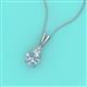 2 - Agatha Round Aquamarine and Diamond Accent Pendant Necklace 