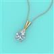 2 - Agatha Round Aquamarine and Diamond Accent Pendant Necklace 