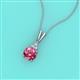 2 - Agatha Round Pink Tourmaline and Diamond Accent Pendant Necklace 