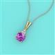 2 - Agatha Round Amethyst and Diamond Accent Pendant Necklace 