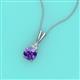 2 - Agatha Round Iolite and Diamond Accent Pendant Necklace 