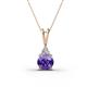1 - Agatha Round Iolite and Diamond Accent Pendant Necklace 