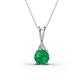 1 - Agatha Round Emerald and Diamond Accent Pendant Necklace 