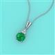2 - Agatha Round Emerald and Diamond Accent Pendant Necklace 