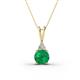 1 - Agatha Round Emerald and Diamond Accent Pendant Necklace 