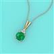 2 - Agatha Round Emerald and Diamond Accent Pendant Necklace 