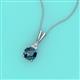 2 - Agatha Round Blue Diamond and White Diamond Accent Pendant Necklace 