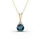 1 - Agatha Round Blue Diamond and White Diamond Accent Pendant Necklace 