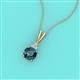 2 - Agatha Round Blue Diamond and White Diamond Accent Pendant Necklace 