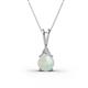 1 - Agatha Round Opal and Diamond Accent Pendant Necklace 