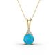 1 - Agatha Round Turquoise and Diamond Accent Pendant Necklace 