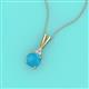 2 - Agatha Round Turquoise and Diamond Accent Pendant Necklace 