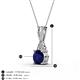 3 - Agatha Round Blue Sapphire and Diamond Accent Pendant Necklace 