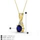 3 - Agatha Round Blue Sapphire and Diamond Accent Pendant Necklace 
