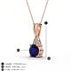 3 - Agatha Round Blue Sapphire and Diamond Accent Pendant Necklace 