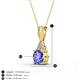 3 - Agatha Round Tanzanite and Diamond Accent Pendant Necklace 