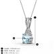 3 - Agatha Round Aquamarine and Diamond Accent Pendant Necklace 
