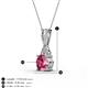3 - Agatha Round Pink Tourmaline and Diamond Accent Pendant Necklace 