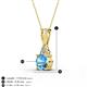 3 - Agatha Round Blue Topaz and Diamond Accent Pendant Necklace 