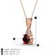 3 - Agatha Round Red Garnet and Diamond Accent Pendant Necklace 
