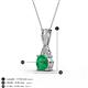 3 - Agatha Round Emerald and Diamond Accent Pendant Necklace 