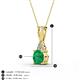 3 - Agatha Round Emerald and Diamond Accent Pendant Necklace 