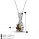 3 - Agatha Round Smoky Quartz and Diamond Accent Pendant Necklace 