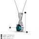 3 - Agatha Round London Blue Topaz and Diamond Accent Pendant Necklace 