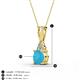3 - Agatha Round Turquoise and Diamond Accent Pendant Necklace 