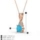 3 - Agatha Round Turquoise and Diamond Accent Pendant Necklace 