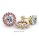 1 - Serena 0.62 ctw (2.00 mm) Round Pink Tourmaline Jackets Earrings 