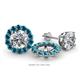 1 - Serena 0.84 ctw (2.00 mm) Round Blue Diamond Jackets Earrings 