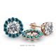 1 - Serena 0.84 ctw (2.00 mm) Round Blue Diamond Jackets Earrings 