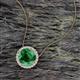 2 - Catriona Round Lab Created Emerald and Diamond Halo Slider Pendant Necklace 