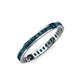 4 - Rebica 2.50 mm Princess Cut Blue Diamond Eternity Band 