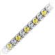 2 - Tiara 3.80 mm Yellow Sapphire and Lab Grown Diamond Eternity Tennis Bracelet 