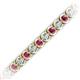 2 - Tiara 3.80 mm Rhodolite Garnet and Lab Grown Diamond Eternity Tennis Bracelet 
