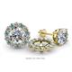 1 - Serena 2.00 mm Round Aquamarine and Diamond Jacket Earrings 