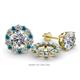 1 - Serena 2.00 mm Round Blue Topaz and Diamond Jacket Earrings 