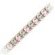 2 - Tiara 3.10 mm Pink Tourmaline and Lab Grown Diamond Eternity Tennis Bracelet 
