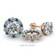 1 - Serena 2.00 mm Round Blue Topaz and Diamond Jacket Earrings 