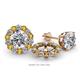 1 - Serena 2.00 mm Round Citrine and Diamond Jacket Earrings 